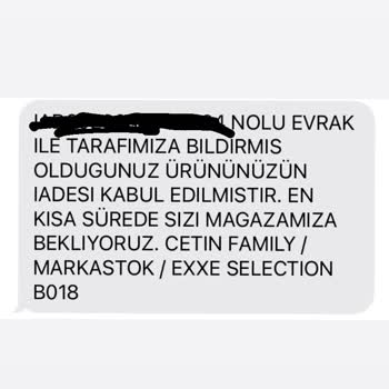 Çetin Family Ürün İade, Ama Ücreti Alamıyorum
