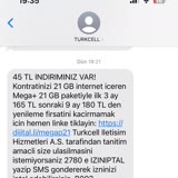 Turkcell'den Yanlış/Yanıltıcı Mesaj
