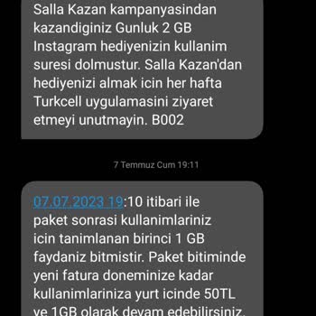 Turkcell İnternet Yüklemesi Yapıyor