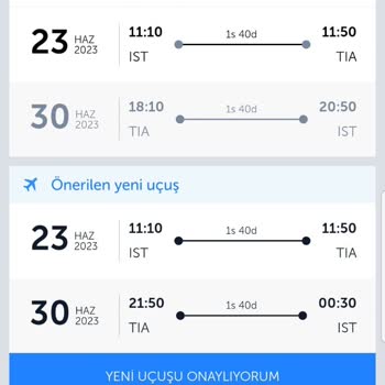 THY Tk9250 Kodlu Tiran, Arnavutluk - İstanbul Uçuş Değişikliği
