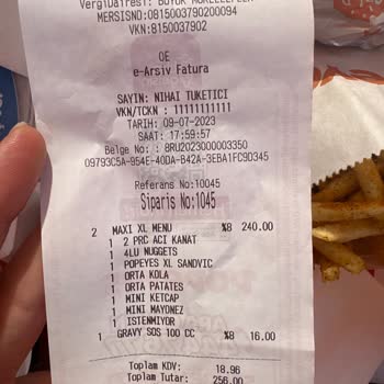Popeyes İstenilen Siparişin Hazırlanmaması Elindekilerin Satılması