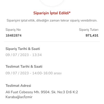 İstegelsin Pişmanlıktır Dört Buçuk Saat Sonra Siparişi İptal Ettiler