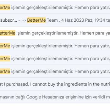 Betterme Üyelik İptal Sorunu