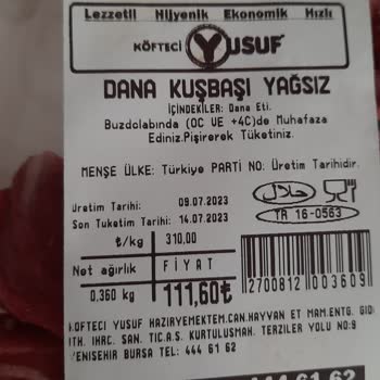 Yemeksepeti Yusuf Köfte Hesaplı Kasap