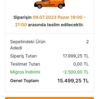 Migros Sanal Market Habersiz Sipariş İptal Etti