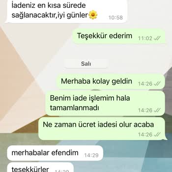 Size Özgü Boutique İade Ücreti Tarafıma Ödenmedi