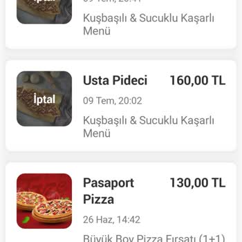 Yemek Sepeti Usta Pideci Vialand Şubesi