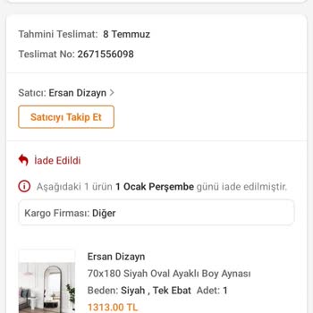 Trendyol Satıcısı Sipariş İptali Yaptı
