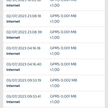 Türk Telekom Faturasız Hattımdan GPRS Ücreti Kesintisi