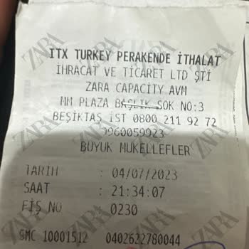 Zara Gördüğüm Fiyattan Ürünü Vermedi