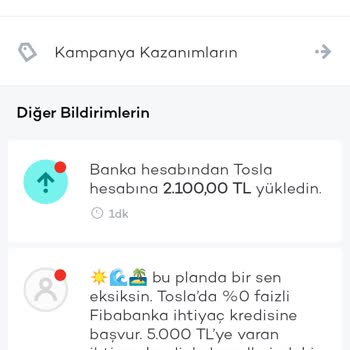 Tosla Hesaba Yüklediğim Parayı Alıyor
