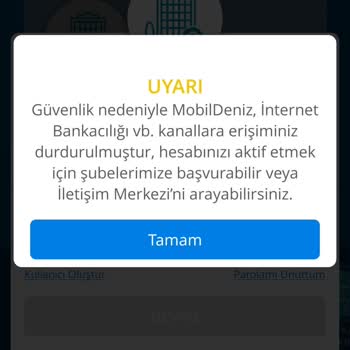 Denizbank Mobil Bankacılık Giriş Yapamıyorum