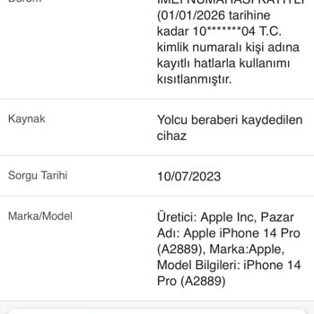 iPhone Yurt Dışından Getirilen Telefon IMEI Kadı