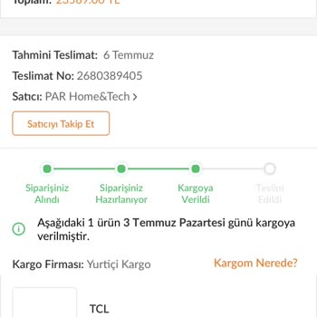 Trendyol Sipariş Ettiğim Ürünü Elime Ulaştırmadı