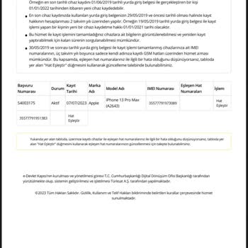 BTK IMEI Telefon Servis Dışı