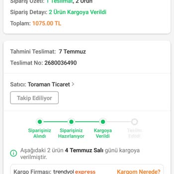 Trendyol Express'de Kargom Rehin Kaldı