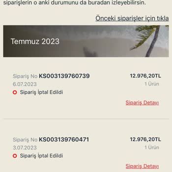 Konyalı Saat Keyfi İptal Edilen Online Sipariş