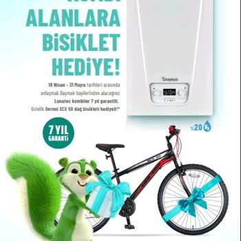 Baymak Lunatec Kombi Alımı Bisiklet Hediye Kampanyası