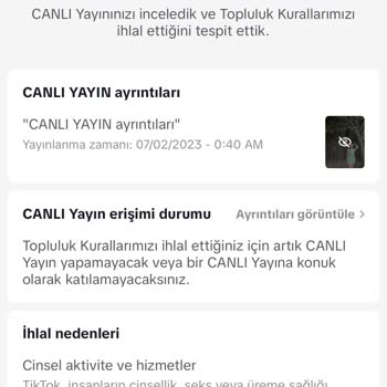 TikTok Yayının Banlanması Küfür Olmadığı Halde