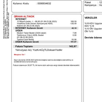 Vodafone Nette Haksızlık Yapılıyor.