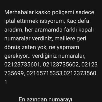 Türkiye Sigorta Sigorta Poliçesi İptali