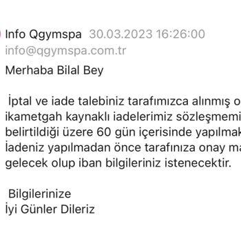 Q Gym & Spa Ücret Geri İadesi