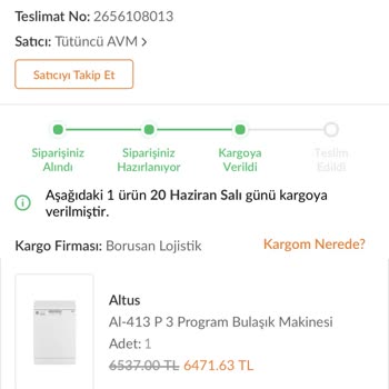 Trendyol'dan Aldığım Bulaşık Makinesi