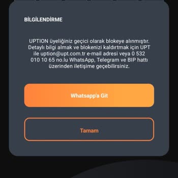 UPTION Geçici Blokeli Hesap Açtırma Beceriksizliğiniz!