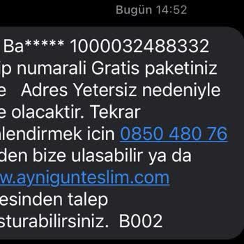 AGT Kurye (aynigunteslim.com) Kargo Teslim Edilmiyor
