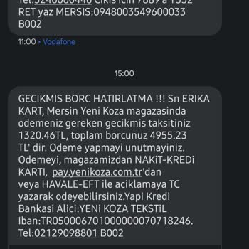 Yeni Koza Tekstil Taksit Ödemeleri Ve Faiz İşlemesi