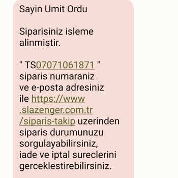 Slazenger Siparişim İptal Edilmiş