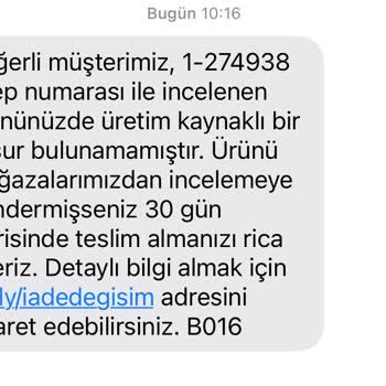 Skechers Hatalı Ürünü Kabul Etmeme