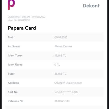 Takehiq.com Parasını Ödediğim Halde Sipariş Geçilmedi