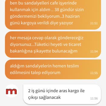 Mobetto Mobilya Mobetto Sandalye Aldım Hala Ürünleri Göndermediler