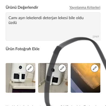 Xiaomi Airfry 4 Litre Camlı Cam Lekesi