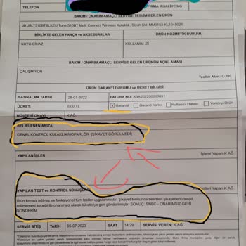 Aztek Teknoloji Bağlantı Sorunlu 510bt Servisten Bir İşlem Uygulanmadan Geri Gelmesi