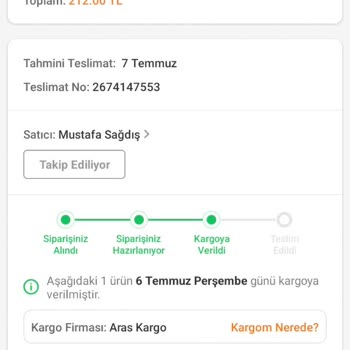 Aras Kargo, Kargo Teslimatı Yapılmadı!