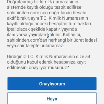 Gmail Günlük Kiralık İlanı Veremiyorum Sürekli T. C. Kimlik Doğrulama Diyor