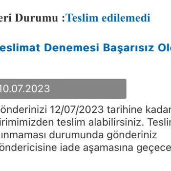 MNG Kargo Teslim Edilme Başarısız