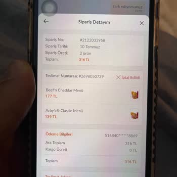 Trendyol Yemek Siparişim Adresime Gelmedi Ve İptal Edildi