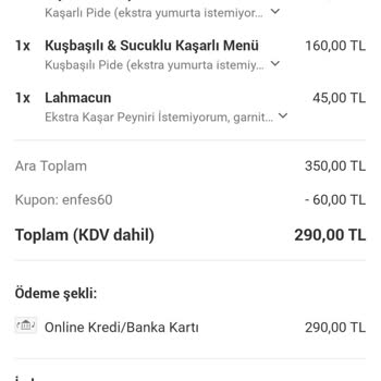 Yemeksepeti Para İadesi Sağlanmadı