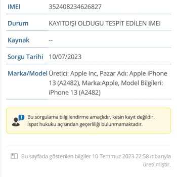 BTK (Bilgi Teknolojileri ve İletişim Kurumu) IMEI Kaydım E-devlette Görünmüyor