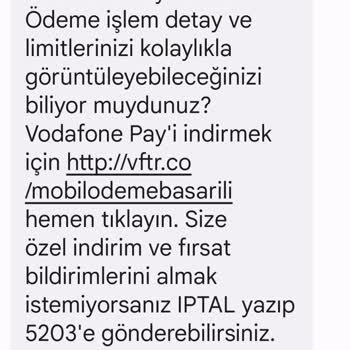 Vodafone Pay Bilgi Dışı Satın Alma