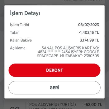 Google Play Haberim Bilgim Dışında Banka Hesabımdan 1402 Türk Lirası Çekilmiş