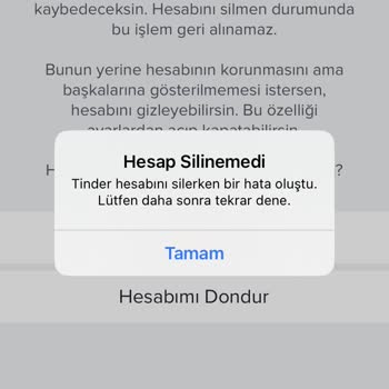 Tinder Hesabımı Silemiyorum Yardım