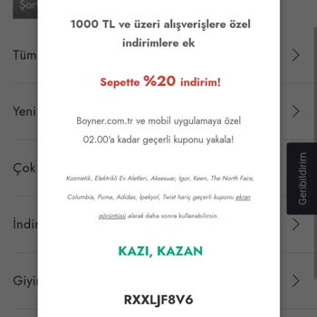 Boyner Kupon Sorunu Var