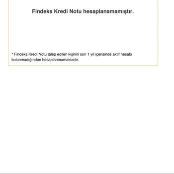 Findeks Risk Raporu Puanı Görüntülemiyor