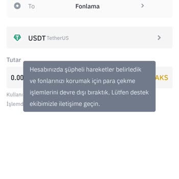Binance Para Transfer Engeli