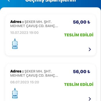 Erikli Su Teslim Edilmeyen Su Siparişi