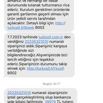 Turkcell Pasaj Sipariş İptali Ve Aldatıcı Ticaret